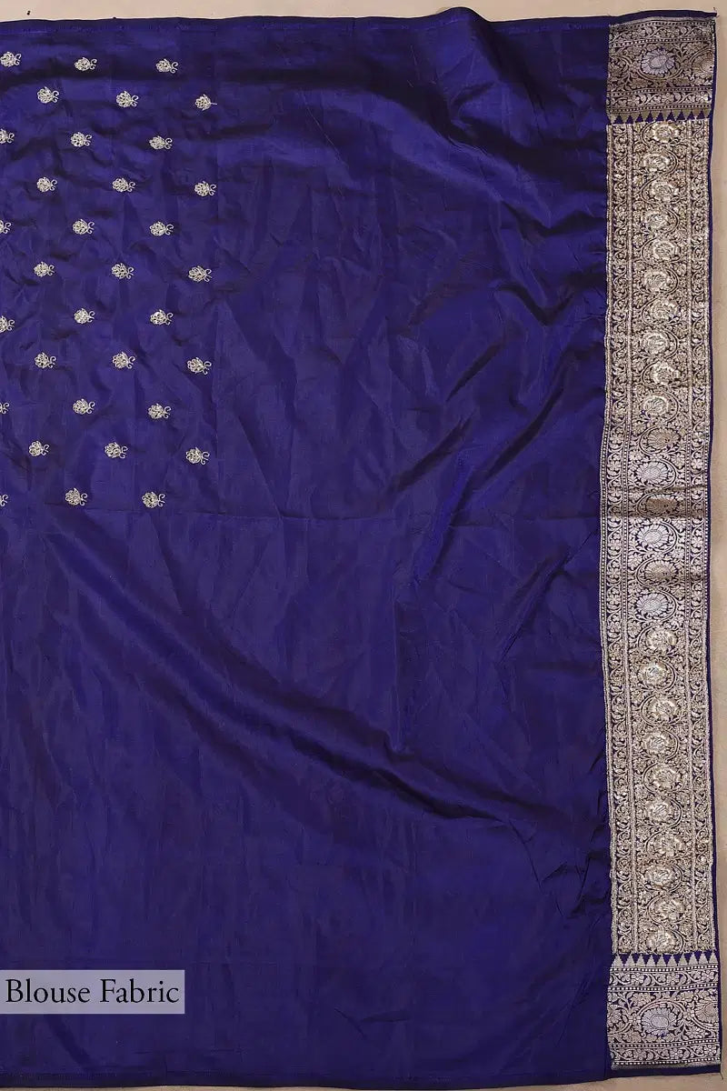 Pure Katan Silk Banarasi Handloom Saree with Zardozi Gota Patti Handwork - The Handlooms