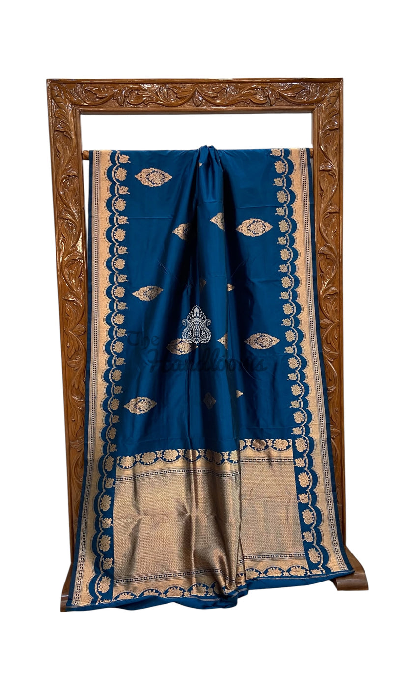 Pure Katan Silk Banarasi Handloom Saree - All Over Kadua Motifs