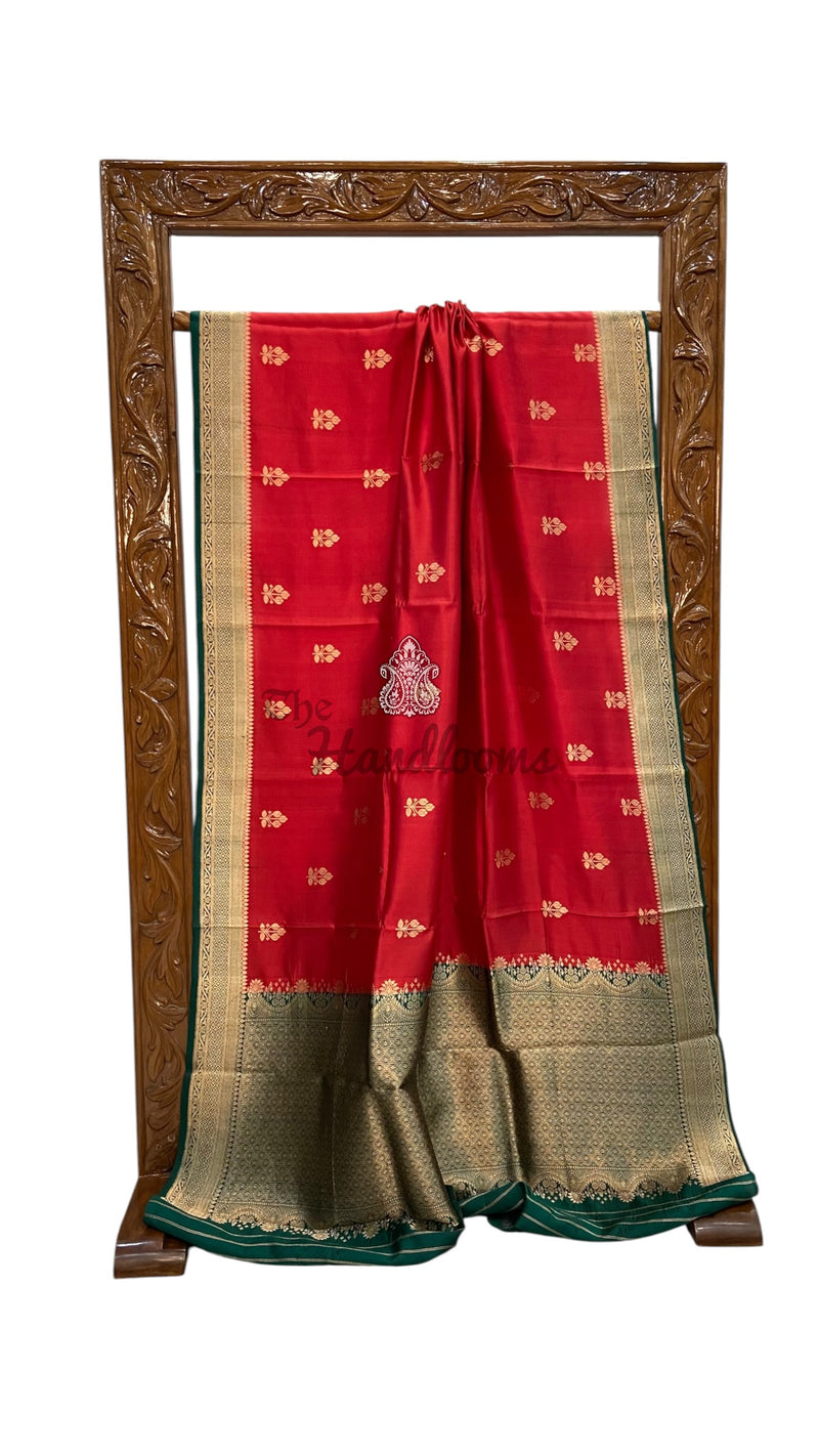 Pure Katan Silk Banarasi Handloom Saree - All Over Kadua Motifs
