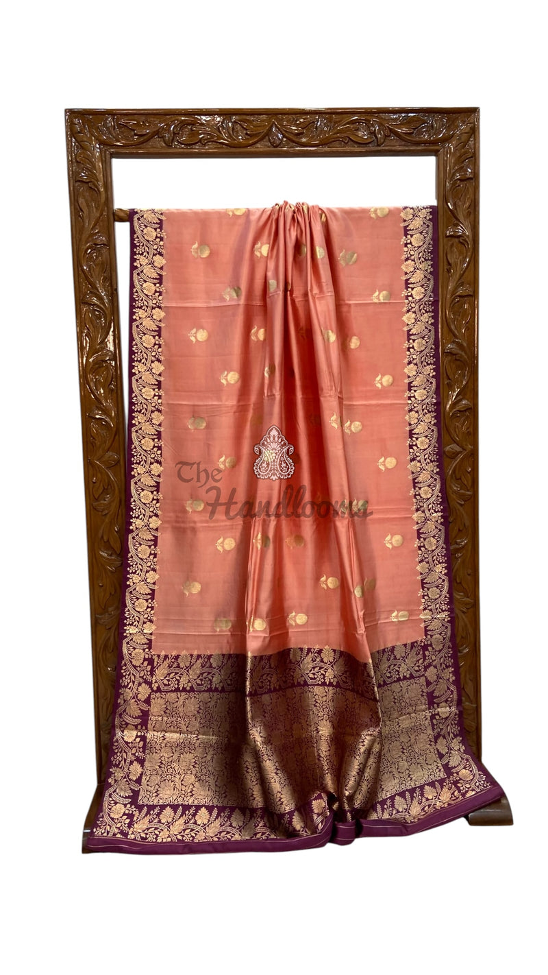 Pure Katan Silk Banarasi Handloom Saree - All Over Kadua Motifs