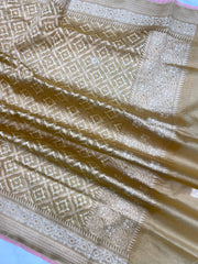 Pure Tissue Reshmi Zari Banarasi Brocade Handloom Dupatta - The Handlooms