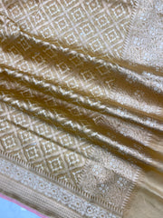 Pure Tissue Reshmi Zari Banarasi Brocade Handloom Dupatta - The Handlooms