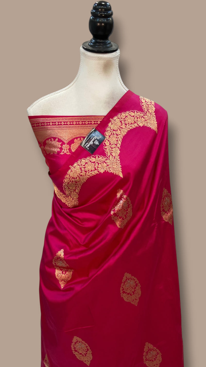Pure Katan Silk Banarasi Handloom Saree - All Over Kadua Motifs