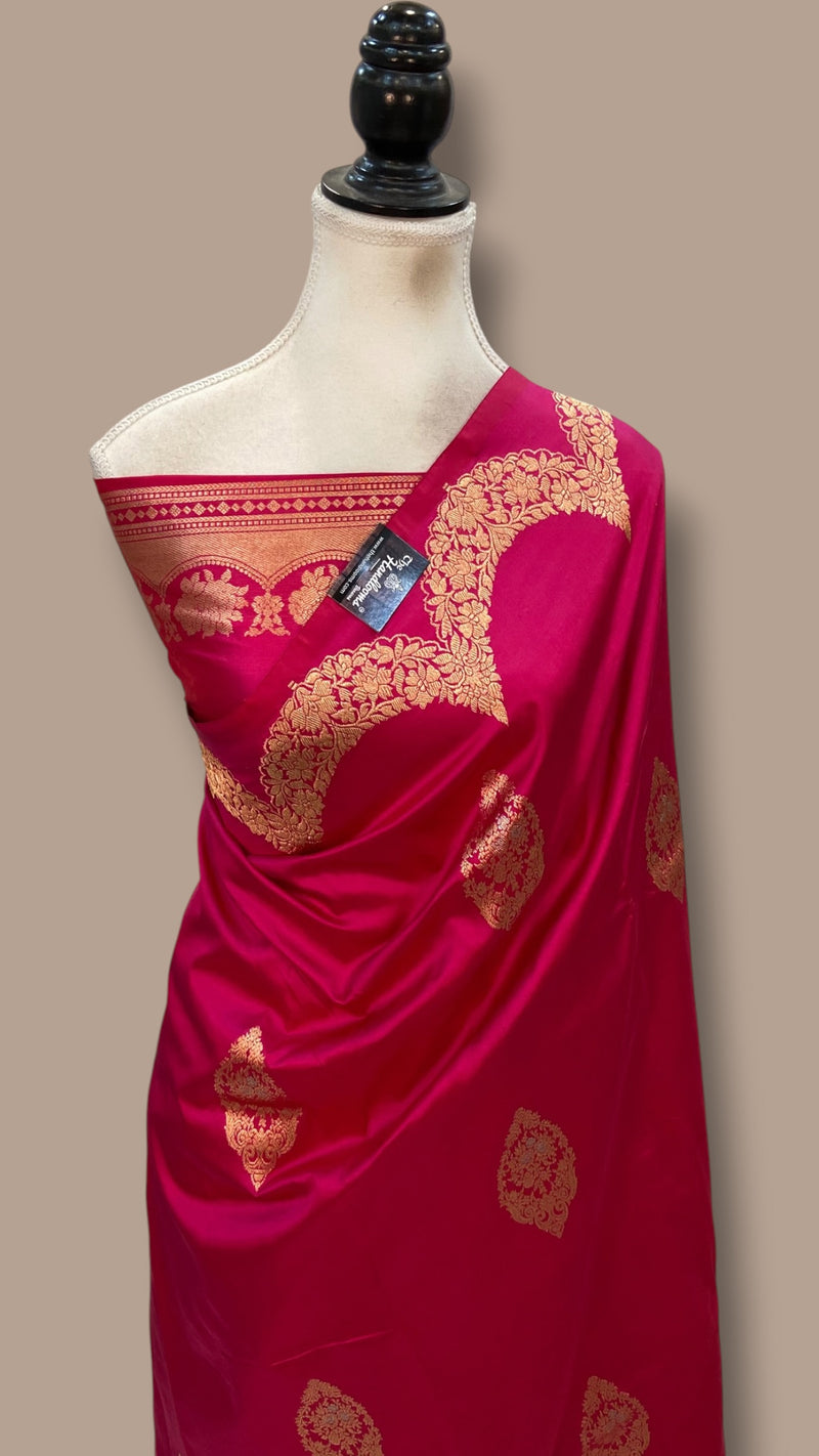 Pure Katan Silk Banarasi Handloom Saree - All Over Kadua Motifs