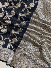 Pure Katan Silk Banarasi Handloom Saree - All over Jaal work - The Handlooms