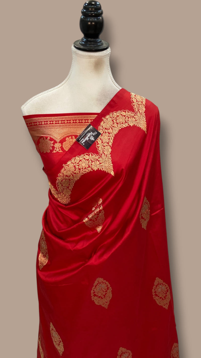 Pure Katan Silk Banarasi Handloom Saree - All Over Kadua Motifs