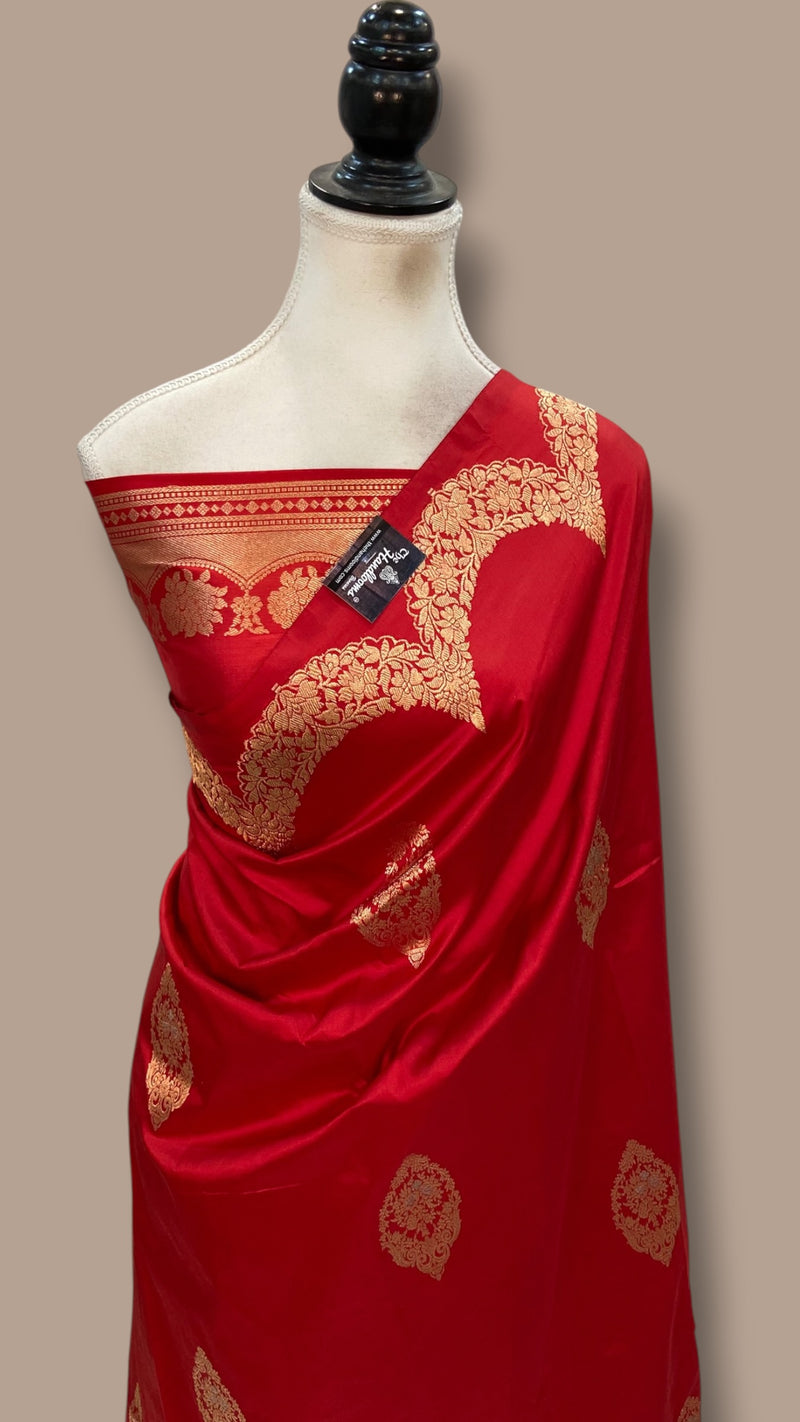 Pure Katan Silk Banarasi Handloom Saree - All Over Kadua Motifs