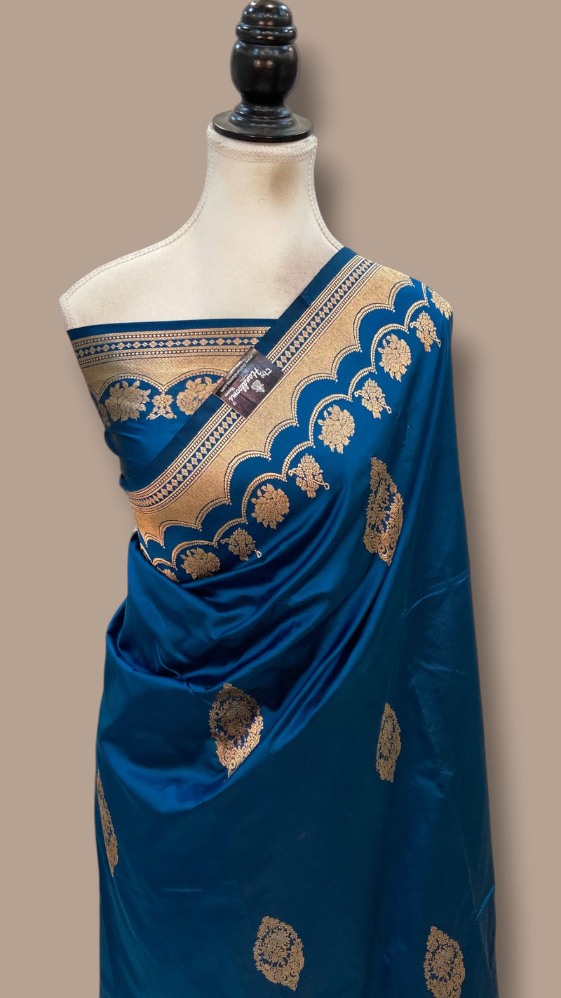 Pure Katan Silk Banarasi Handloom Saree - All Over Kadua Motifs