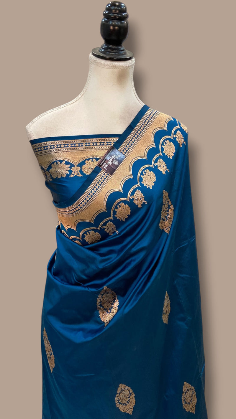 Pure Katan Silk Banarasi Handloom Saree - All Over Kadua Motifs