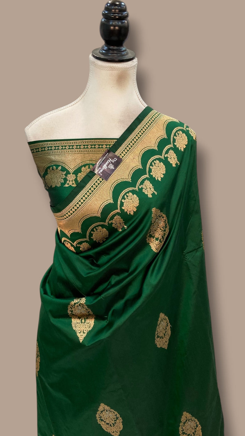 Pure Katan Silk Banarasi Handloom Saree - All Over Kadua Motifs
