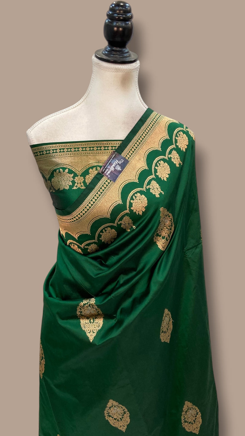 Pure Katan Silk Banarasi Handloom Saree - All Over Kadua Motifs