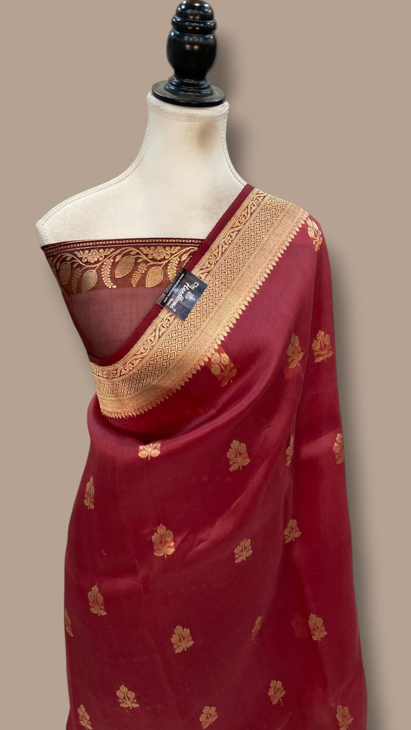 Pure Kora Silk Handloom Banarasi Saree