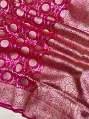 Pure Katan Silk Banarasi Handloom Saree - All over sona roopa Jaal work - The Handlooms