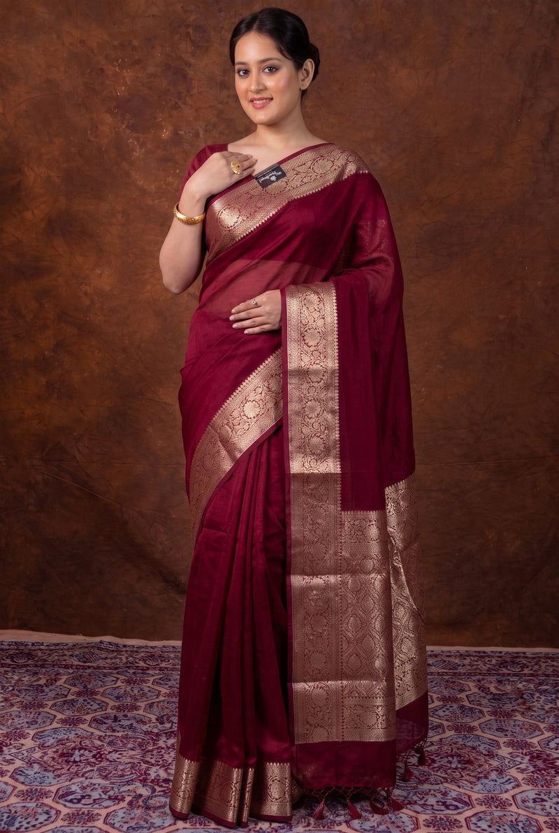 Pure Kora Handloom Banarasi Saree