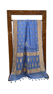 Pure Georgette Handloom Banarasi Saree - Gold Zari - The Handlooms