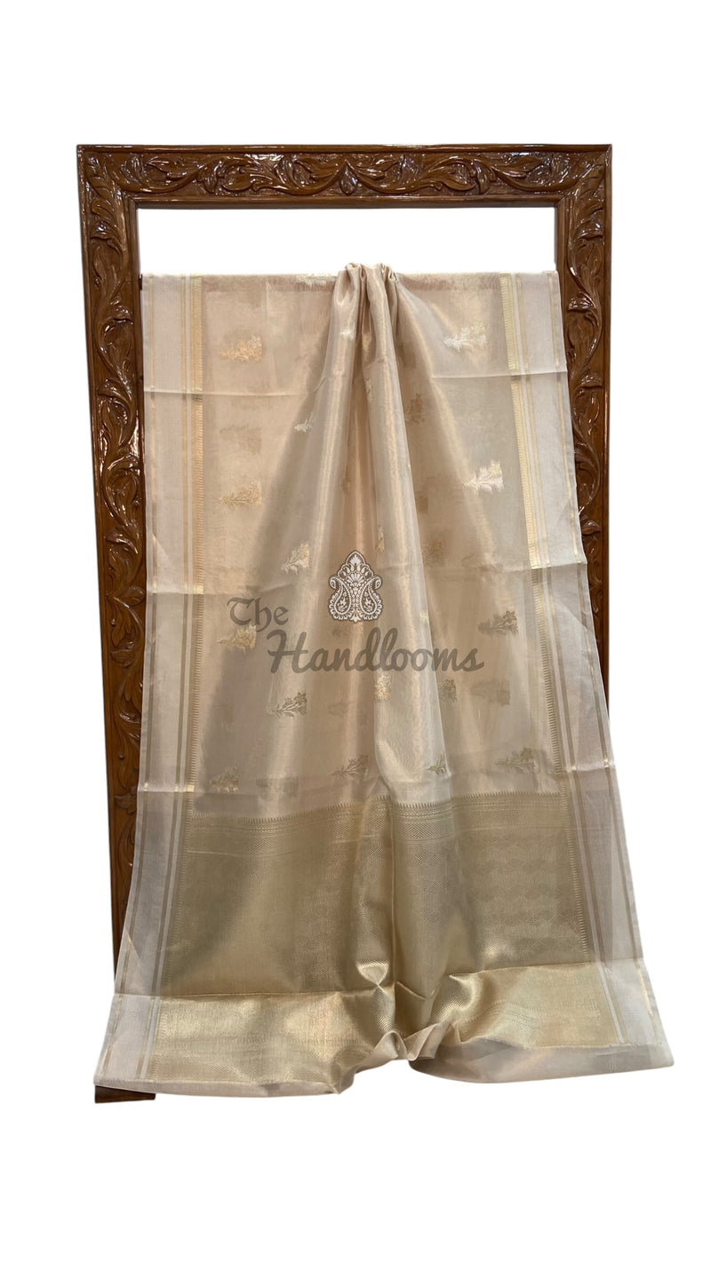Pure Kora Tissue Tanchui Handloom Banarasi Saree