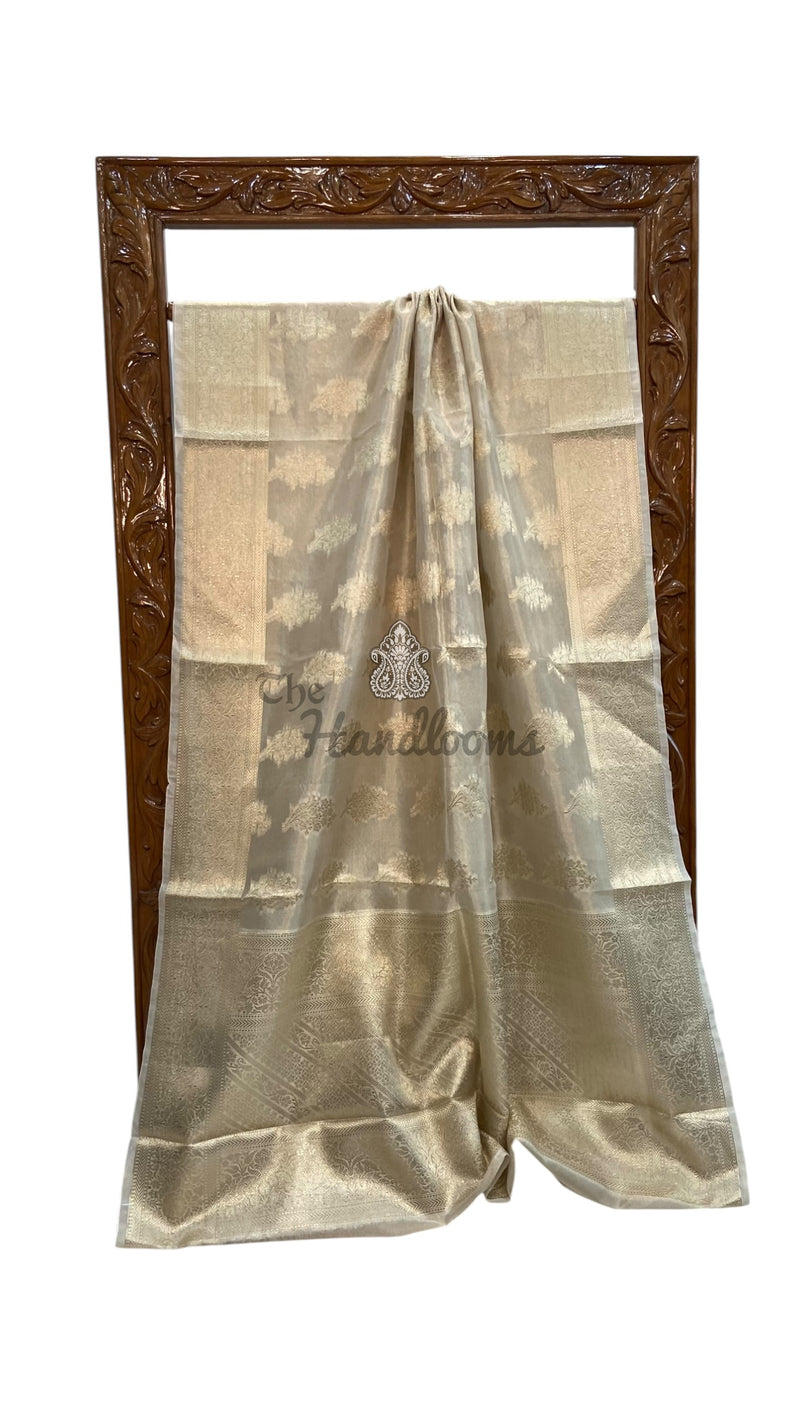 Pure Kora Tissue Tanchui Handloom Banarasi Saree