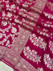 Khaddi Georgette Handloom Banarasi Saree - The Handlooms