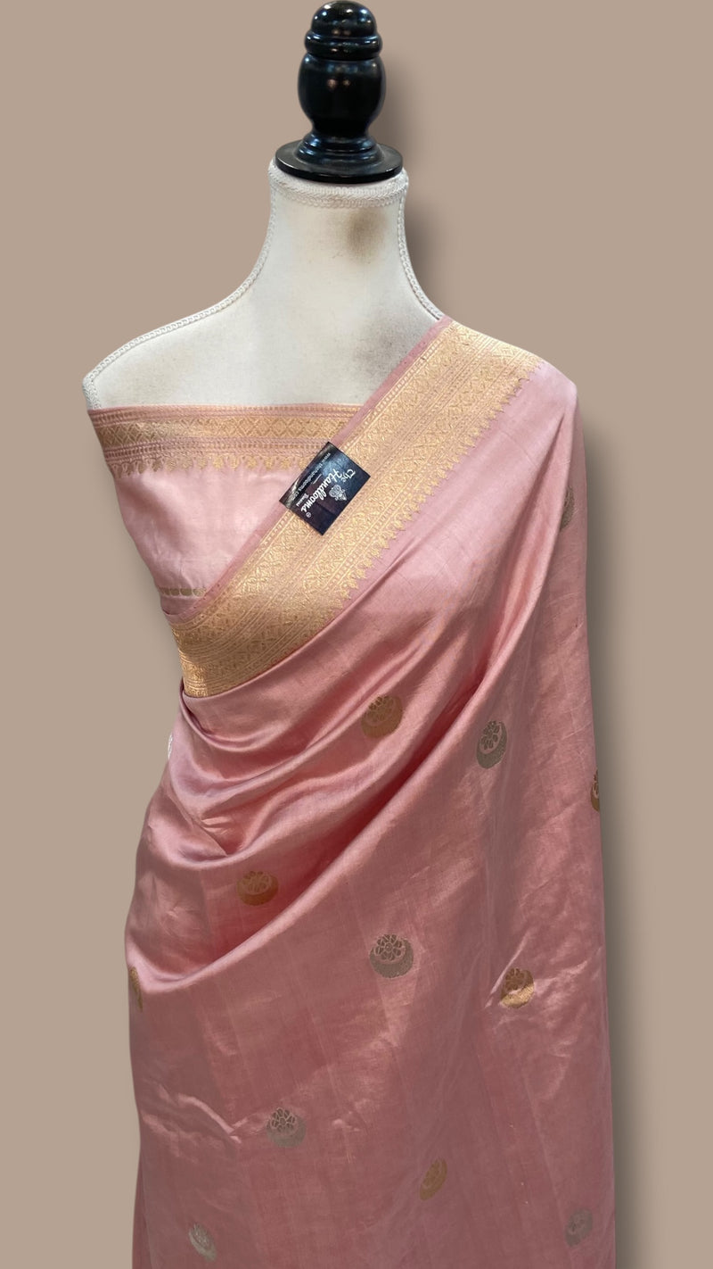 Pure Katan Silk Banarasi Handloom Saree - All Over Kadua Motifs