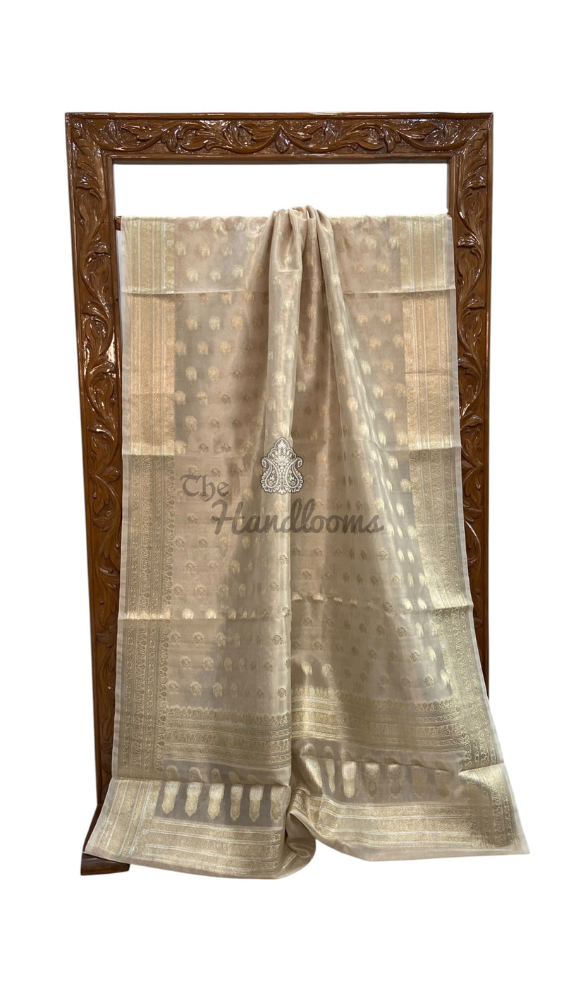 Pure Kora Tissue Tanchui Handloom Banarasi Saree