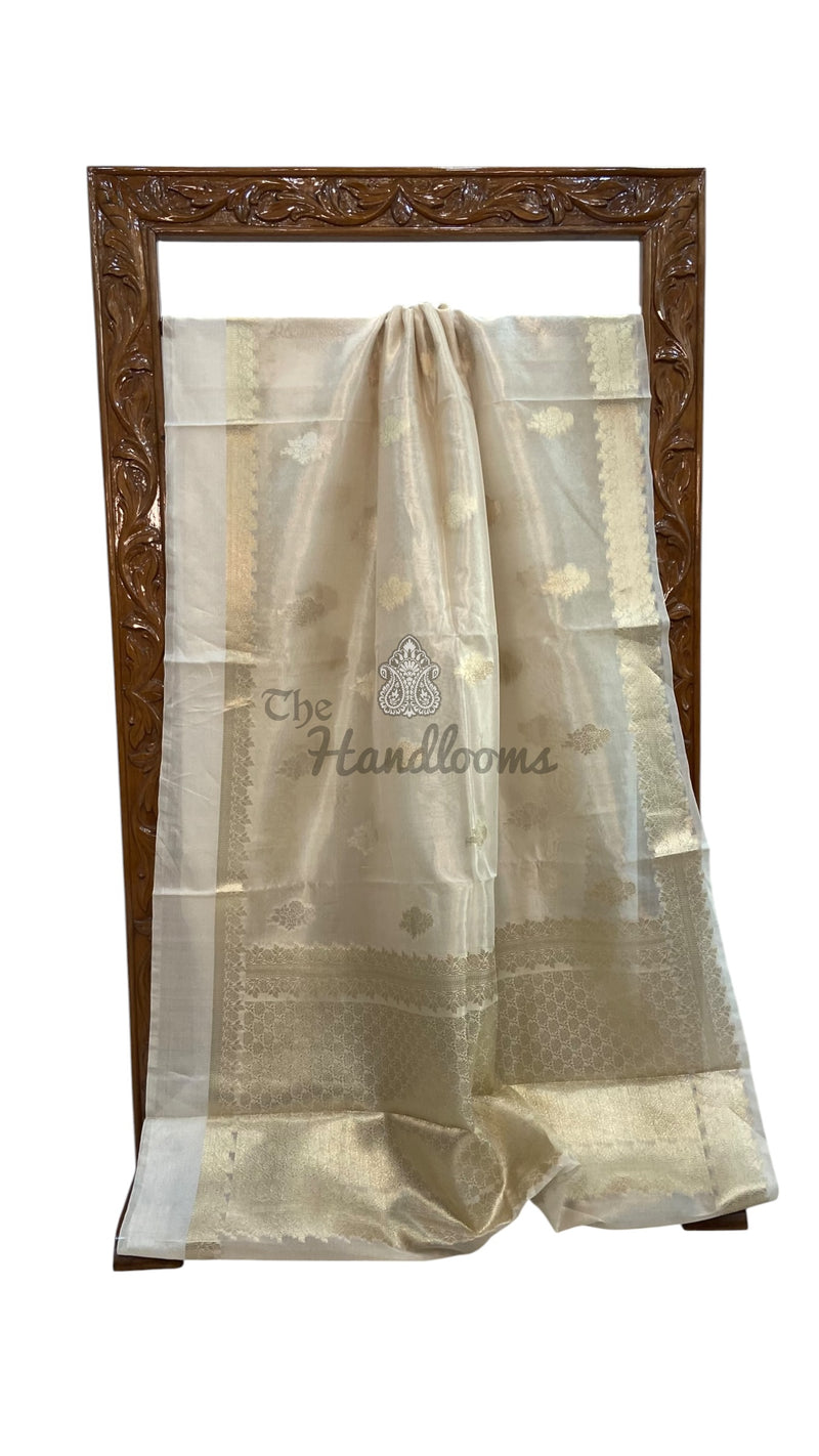 Pure Kora Tissue Tanchui Handloom Banarasi Saree
