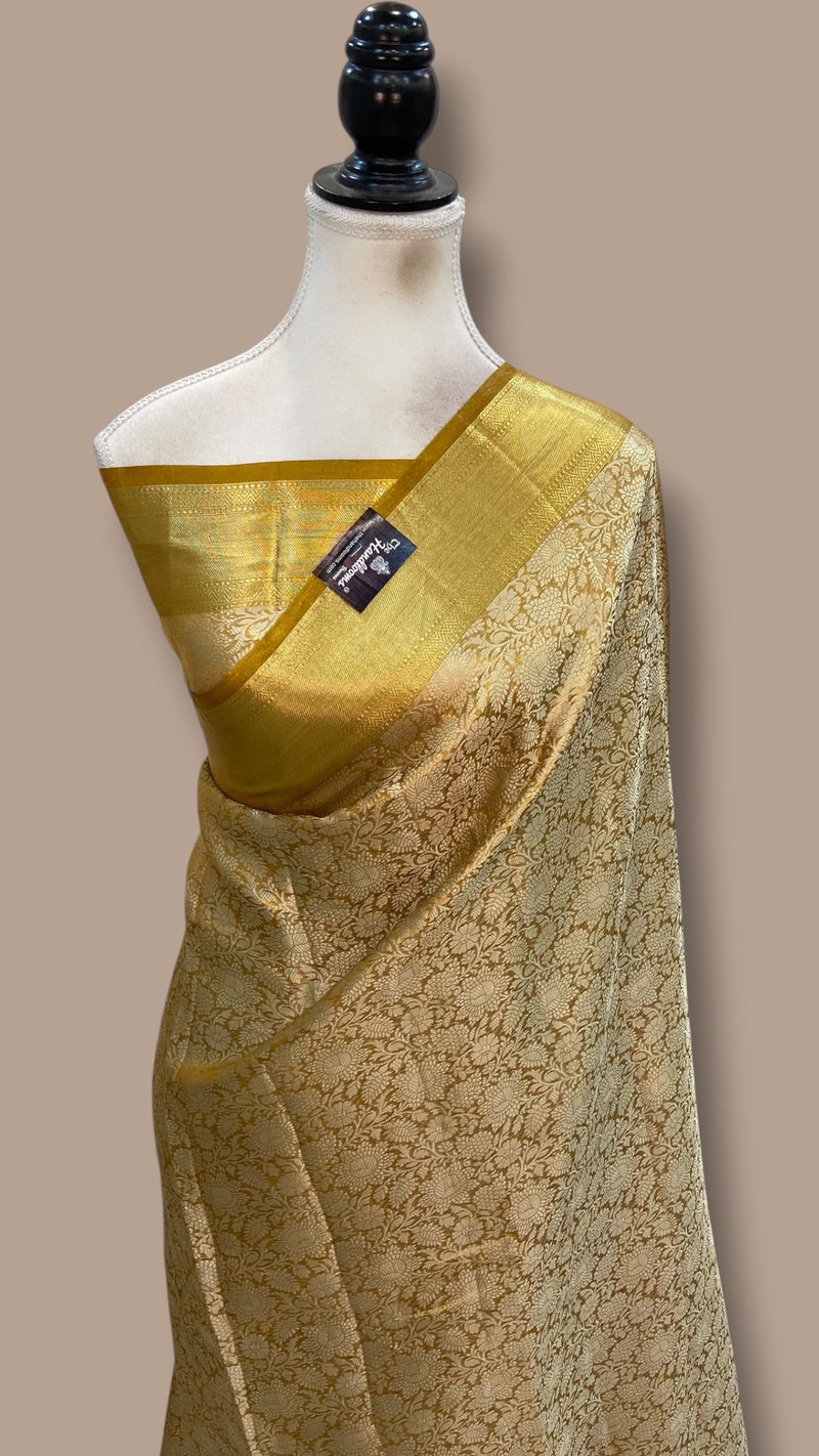 Pure Kora Tissue Tanchui Handloom Banarasi Saree