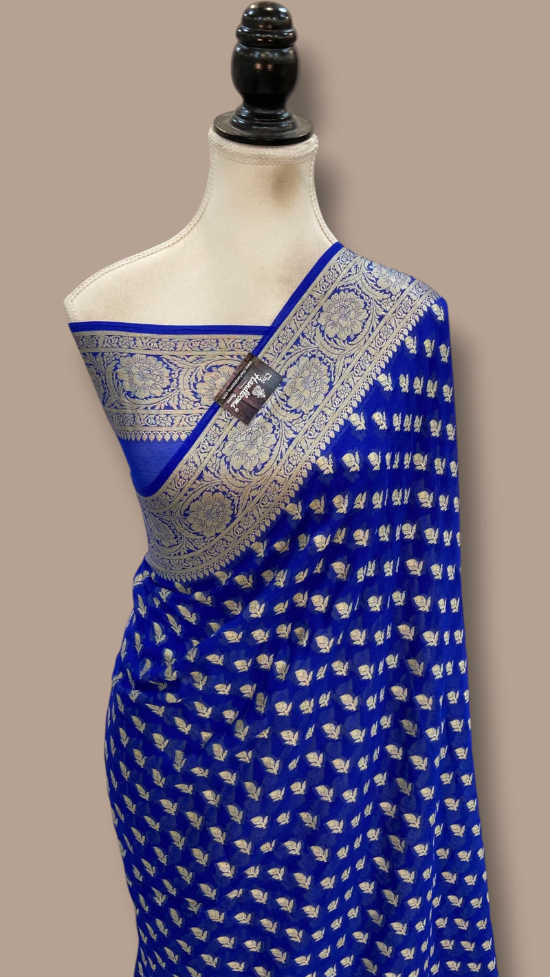 Pure Chiffon Khaddi Banarasi Saree - The Handlooms
