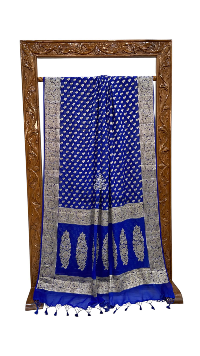 Pure Chiffon Khaddi Banarasi Saree - The Handlooms