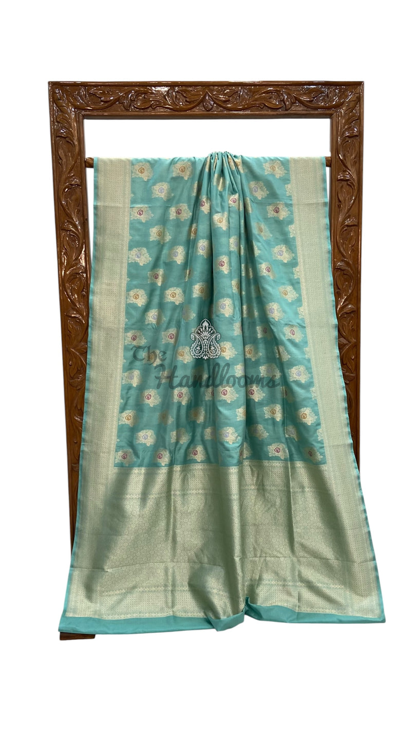 Pure Katan Silk Banarasi Handloom Saree - All Over Jaal Work With Meenakari