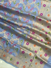 Pure Katan Silk Handloom Banarasi Dupatta - Meenakari - The Handlooms