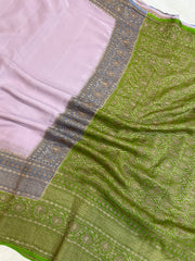 Pure Khaddi Georgette Banarasi Saree -  Antique zari - The Handlooms