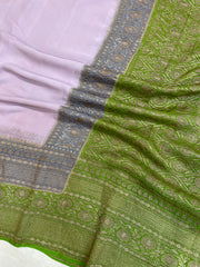 Pure Khaddi Georgette Banarasi Saree -  Antique zari - The Handlooms
