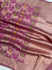 Pure Katan Silk Handloom Banarasi Dupatta - Meenakari - The Handlooms