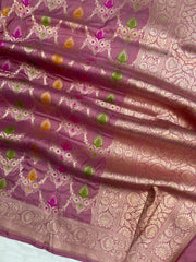 Pure Katan Silk Handloom Banarasi Dupatta - Meenakari - The Handlooms