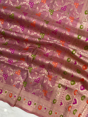 Pure Katan Silk Handloom Banarasi Dupatta - Meenakari - The Handlooms