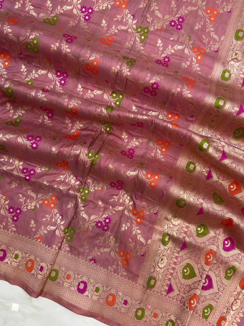 Pure Katan Silk Handloom Banarasi Dupatta - Meenakari - The Handlooms