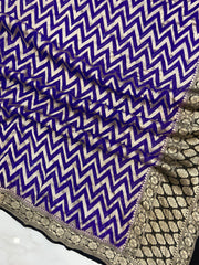 Pure Khaddi Georgette Dupatta - water zari - The Handlooms