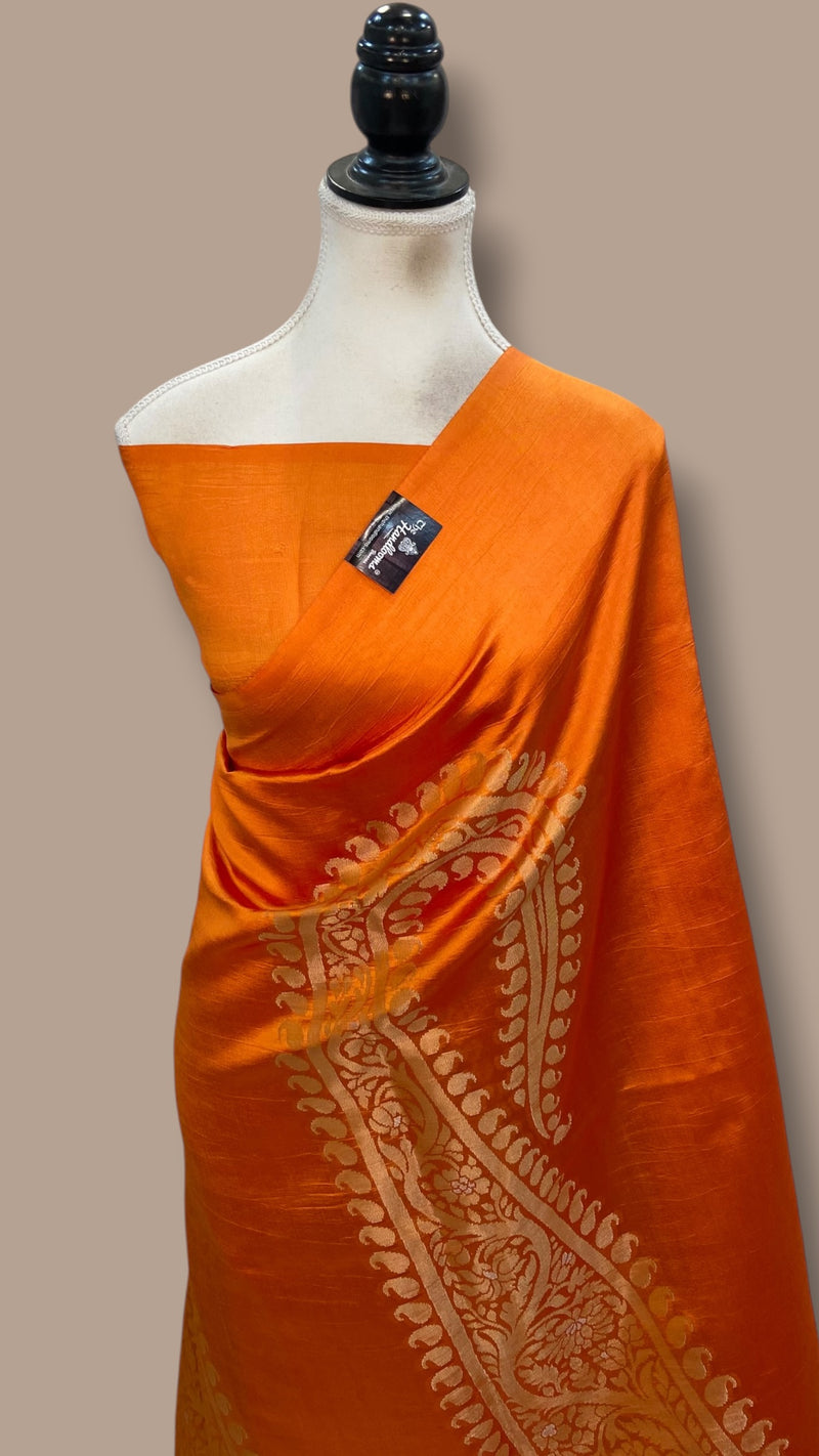 Pure Mango Silk Banarasi Handloom Saree