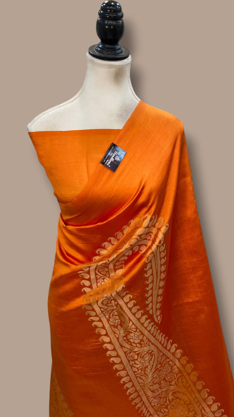 Pure Mango Silk Banarasi Handloom Saree