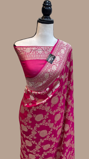 Khaddi Georgette Handloom Banarasi Saree - The Handlooms