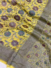 Pure Khaddi Georgette Banarasi Saree -  Antique zari - The Handlooms