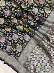 Pure Khaddi Georgette Banarasi Saree -  water zari - The Handlooms