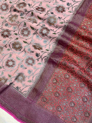 Pure Khaddi Georgette Banarasi Saree -  Antique zari - The Handlooms