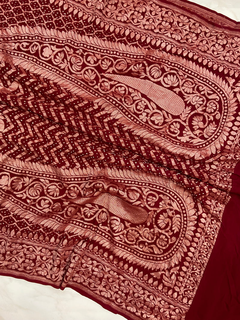 Pure Georgette Banarasi Bandhej Dupatta