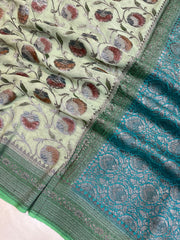 Pure Khaddi Georgette Banarasi Saree -  Antique zari - The Handlooms