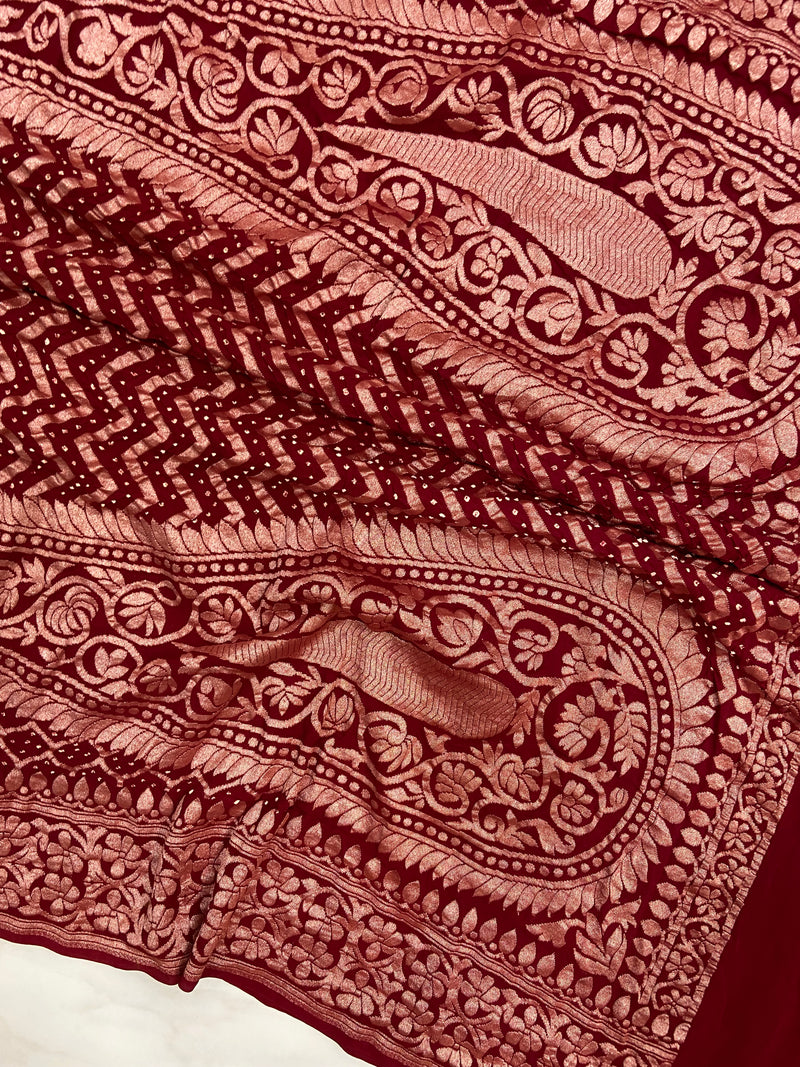 Pure Georgette Banarasi Bandhej Dupatta