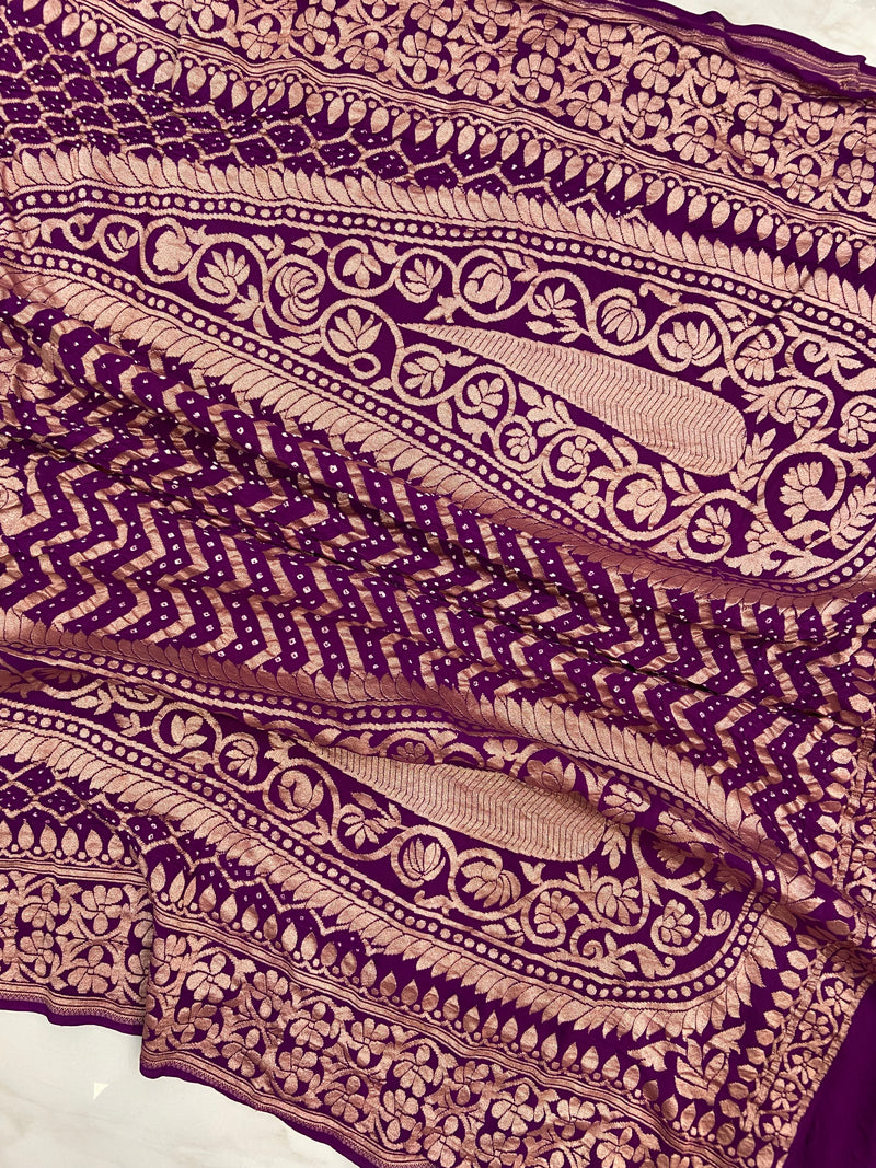 Pure Georgette Banarasi Bandhej Dupatta