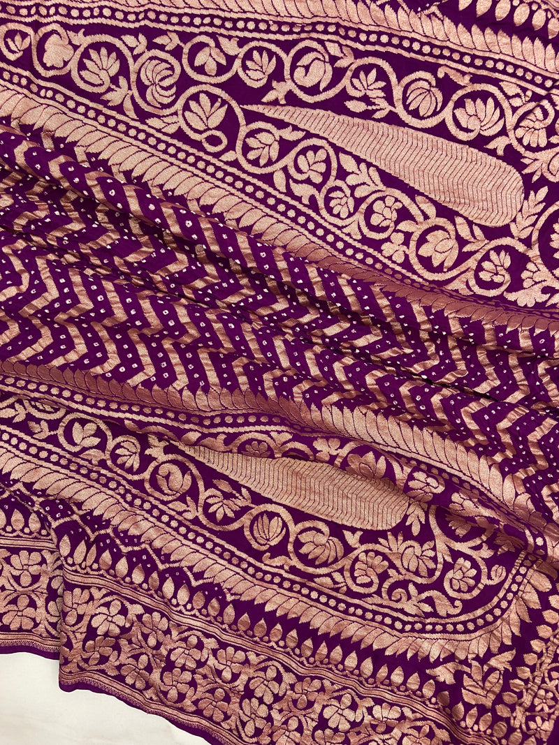 Pure Georgette Banarasi Bandhej Dupatta