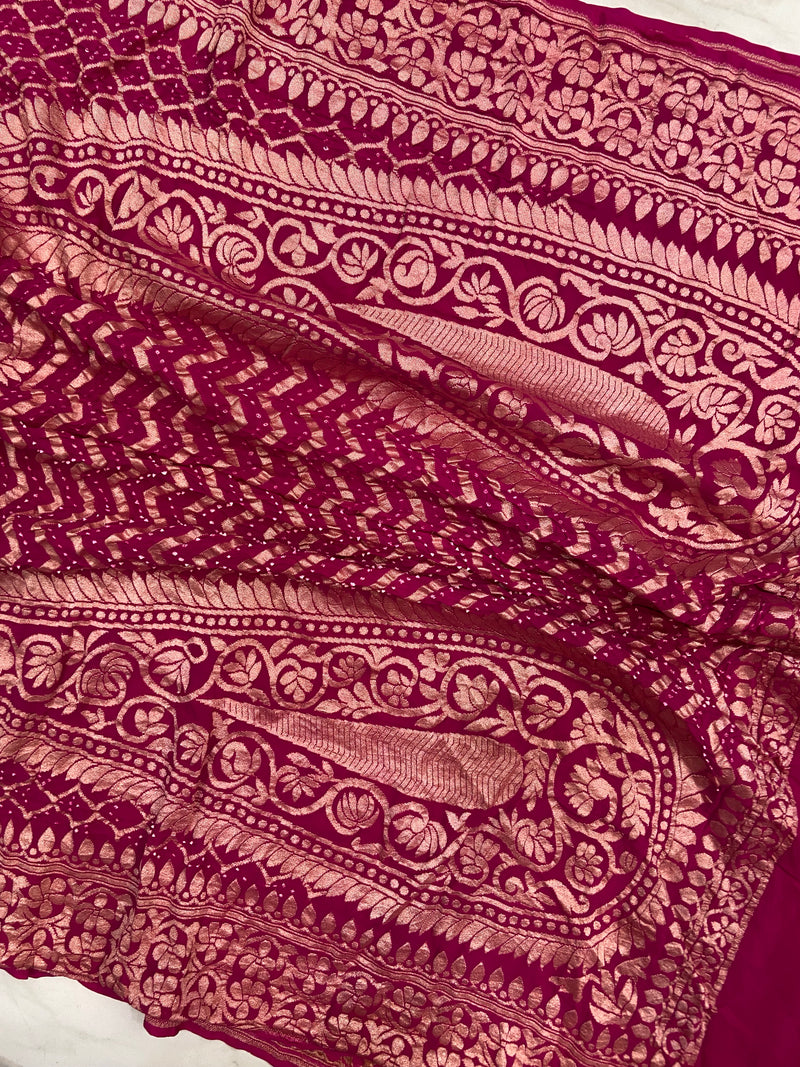 Pure Georgette Banarasi Bandhej Dupatta