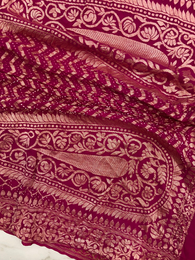 Pure Georgette Banarasi Bandhej Dupatta